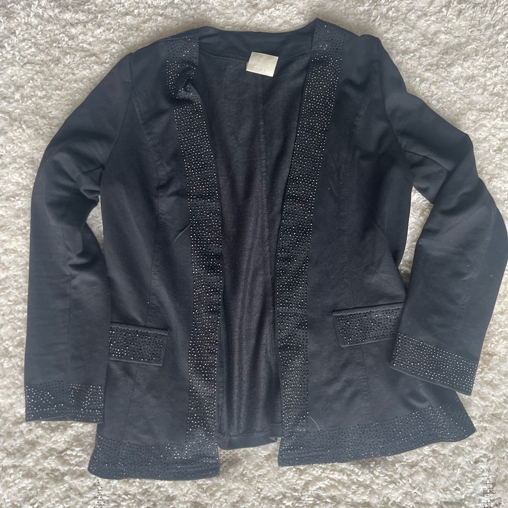 Vocal Black Blazer with Rhinestone Trim worn ONCE